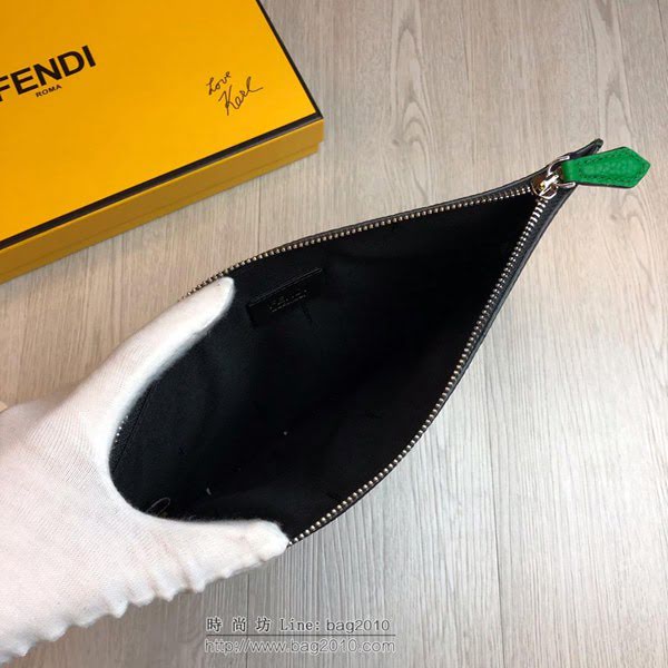 FENDI最新款手包 原單品質 進口小牛皮 小怪獸 芬迪手拿包 logo皮信封手包  fdz2119